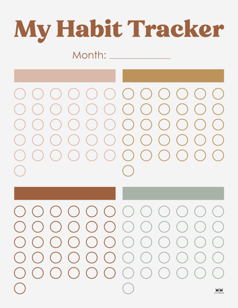 habit trackers - 77 free printables | printabulls